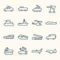 Military vehicles icons