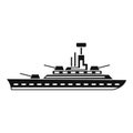 Military warship icon, simple style Royalty Free Stock Photo