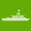 Military warship icon green