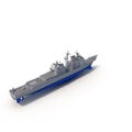Military warship on white. 3D illustration Royalty Free Stock Photo