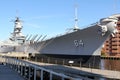 Wisconsin Military Warship in Museum Norfolk, Virginia Royalty Free Stock Photo