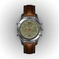 Military watch isolated on a white background