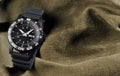 Military watch on sack background Royalty Free Stock Photo