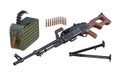 Military weapon disassembled view Royalty Free Stock Photo