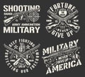 Military weapons set vintage logotype