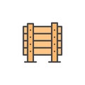 Military wooden barrier filled outline icon