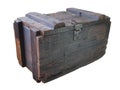 Military wooden crate / Old wooden crate / isolated white