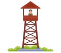 military wooden tower for the protection of the controlled territory.
