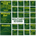 MilitaryiconsGREENplates Royalty Free Stock Photo