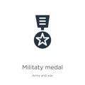 Militaty medal icon vector. Trendy flat militaty medal icon from army and war collection isolated on white background. Vector
