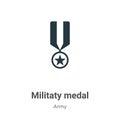 Militaty medal vector icon on white background. Flat vector militaty medal icon symbol sign from modern army collection for mobile