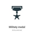 Militaty medal vector icon on white background. Flat vector militaty medal icon symbol sign from modern army and war collection