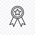 Militaty Medal vector linear icon isolated on transparent background, Militaty Medal transparency concept can be used for web and Royalty Free Stock Photo