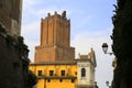 Milizie tower, also known as Nerone tower, a medieval tower above the market of Traiano in Rome, Italy