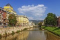 Miljacka river in Sarajevo, Bosnia and Herzegovina Royalty Free Stock Photo