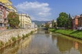 Miljacka river in Sarajevo, Bosnia and Herzegovina Royalty Free Stock Photo