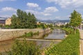 Miljacka river in Sarajevo, Bosnia and Herzegovina Royalty Free Stock Photo