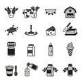 Milk or Dairy products icons set. Vector illustration.