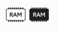 RAM Memory icon set. Vector black and white