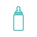 Isolated milk baby bottle dou color style icon vector design