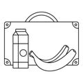 Milk banana lunch icon, outline style