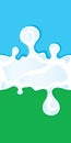 Milk banner. Background blue and green