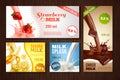 Milk Banners Set Royalty Free Stock Photo