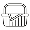 Milk basket icon outline vector. Picnic bag