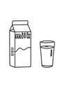 Milk black and white lineart drawing illustration. Hand drawn lineart illustration in black and white