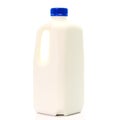 Milk Bottle with blud Cap Isolated on White Background Royalty Free Stock Photo