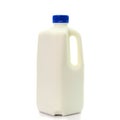 Milk Bottle with blud Cap Isolated on White Background Royalty Free Stock Photo