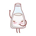 Milk bottle breakfast food cute kawaii isolated icon