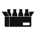 Milk bottle carton box icon, simple style Royalty Free Stock Photo