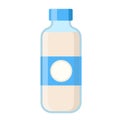 Milk bottle in cartoon flat style on white, stock vector illustration Royalty Free Stock Photo