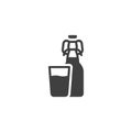 Milk bottle and glass vector icon Royalty Free Stock Photo