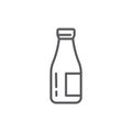 Milk bottle icon, color, line, outline vector sign, linear style pictogram isolated on white. Symbol, logo illustration Royalty Free Stock Photo