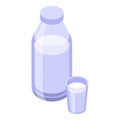 Milk bottle icon isometric vector. Hay bale