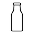 Milk bottle icon line isolated on white background. Black flat thin icon on modern outline style. Linear symbol and editable Royalty Free Stock Photo