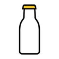 Milk bottle icon line isolated on white background. Black flat thin icon on modern outline style. Linear symbol and editable Royalty Free Stock Photo