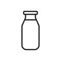 Milk bottle icon outline isolated on white background. Bottle icon for websites, mobile app. Vector illustration