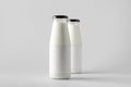 Milk Bottle Mock-Up - Two Bottles. Blank Label Royalty Free Stock Photo