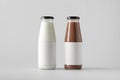 Milk Bottle Mock-Up - Two Bottles. Blank Label Royalty Free Stock Photo