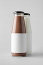 Milk Bottle Mock-Up - Two Bottles. Blank Label Royalty Free Stock Photo