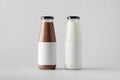 Milk Bottle Mock-Up - Two Bottles. Blank Label Royalty Free Stock Photo