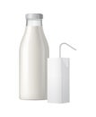 Milk Bottle Pack Composition Royalty Free Stock Photo