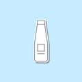 Milk bottle sticker icon. Simple thin line, outline vector of web icons for ui and ux, website or mobile application Royalty Free Stock Photo