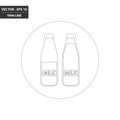 Milk bottle thin line flat icon