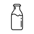 Milk Bottle vector icon. beverage illustration symbol. calcium sign. bottle logo.