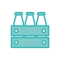 Isolated milk bottles dou color style icon vector design