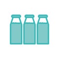 Isolated milk bottles dou color style icon vector design